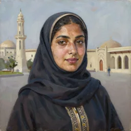 portrait of an omani woman ( 3 5 ) from oman in 2 0 2 1, an oil painting by ross tran and thomas kincade