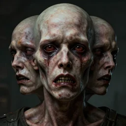 realistic detailed 8 k deformed scary creepy fearfully face portraits of layers of fear in the style of bioshock