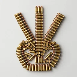 a peace sign made out of bullets