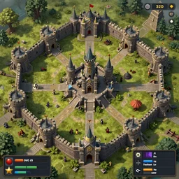 dnd roll20 fantasy fortress battle map, rpg, tabletop role playing game, d&d, trending on artstation