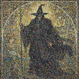 Dark wizard, fantasy, painting by greg rutkowski and alphonse mucha