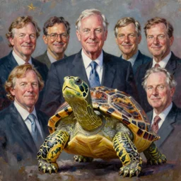 portrait of mitch mcconnell, canvas oil painting, half turtle, martha greta kempton, frank o salisbury, granville chandor, thomas edgar stevens