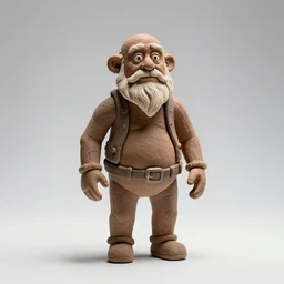 elderly clay golem, cinematic studio photo, full body, standing, isolated on a pure white background, centered, whole figure in frame, sharp focus, studio lighting
