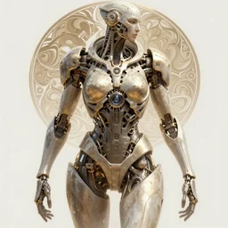 symmetrical portrait of machine from horizon zero dawn, intricate, elegant, highly detailed, digital painting, artstation, concept art, smooth, sharp focus, illustration, art by artgerm and greg rutkowski and alphonse mucha, 8 k