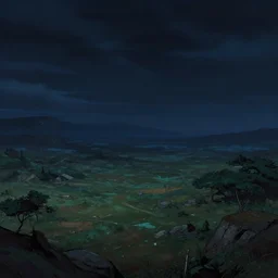 Sci-Fi dark nighttime wallpaper of a beautiful landscape art by Donato Giancola and Bayard Wu, digital art, trending on artstation, 4k