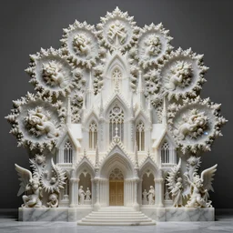 a beautiful 3 d painting of a sprawling intricate mandelbrot fractal cathedral populated by julia fractals by android jones, carved soap, white color scheme, volumetric lighting, dynamic lighting, dramatic lighting, high contrast, depth of field, carved marble, opalescent, sacred geometry, religious, angelic, catholicpunk, stark, trending on artstation