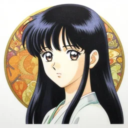 a copic maker manga portrait of an anime girl very detailed features by yoshiyuki sadamoto, alphons mucha norman rockwell wearing a pilot suit cargo streetwear -, chic'techno fashion trend by issey miyake and balenciaga 8 k