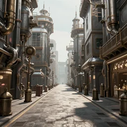 steampunk city street