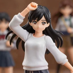 complete figure of walter white chan wearing a comfy blouse, personification, tsurime eyes, tareme eyes, eyes by kon satoshi, pvc figure, dynamic pose, amiami, aniplex, kotobukiya, good smile company, beautiful composition, 8 5 mm, f 1. 8, high detail