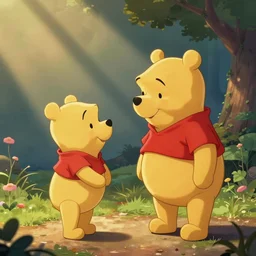 Winnie the Pooh chatting with Susie Carmichael from the show rugrats