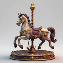 a 3d sculpt of a baroque evil circus carousel horse, world of warcraft, league of legends
