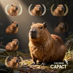 Synthwave Capybara as a spritesheet