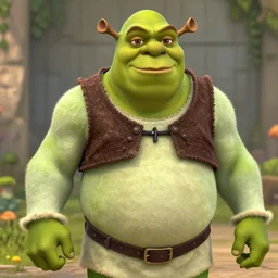 Giga Chad Shrek, medium shot, highly detailed