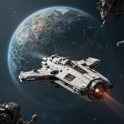 hyperdetailed photo of a spaceship battle above an unknown creepy planet 8 k extremely detailed hd hyperrealism mysterious movie studio fx beautiful