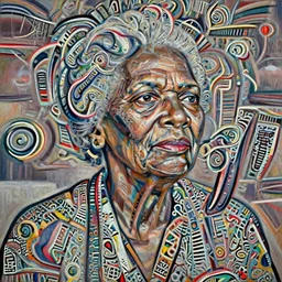 a painting of a elder woman by Lynette Yiadom-Boakye . details, smooth, sharp focus, illustration, realistic, cinematic, artstation, award winning, rgb , unreal engine, octane render, cinematic light, macro, depth of field, blur, red light and clouds from the back, highly detailed epic cinematic concept art CG render made in Maya, Blender and Photoshop, octane render, excellent composition, dynamic dramatic cinematic lighting, aesthetic, very inspirational, arthouse.
