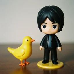 john lennon as nendoroid and peace bird, kodak film