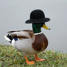 canard with hat