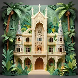 building, jungle!!!!!!!, kirigami, dichromatism, paradox, volumetric light, insanely detailed and intricate, hypermaximalist, elegant, ornate, hyper realistic, super detailed, by remedios varo uranga