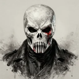 scary portrait of frank castle the punisher, bleeding nose, face paint, intricate, elegant, highly detailed, centered, grungy, digital painting, artstation, concept art, smooth, sharp focus, illustration, artgerm, tomasz alen kopera, peter mohrbacher
