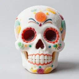 a sugar skull made out of candy photo realistic hyper realism - n 9