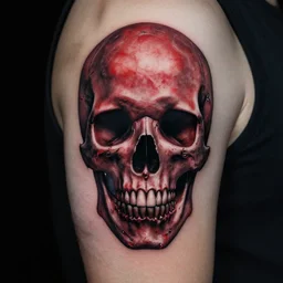 dark matter red tattoo future skull full HD 8K resolution