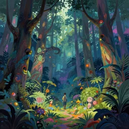 trippy psychedelic enchanged forest illustration by frank frazetta