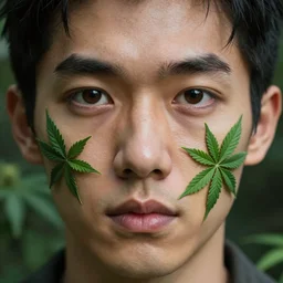 portrait face cannabis, big eyes, marijuana!, leaves skin, realistic shaded perfect face, cinematic volumentric lighting, jim cheung, david marquez, mike deodato jr, ilya kuvshinov, makoto shinka, behance hd by jesper ejsing, by rhads, hyper detailed, octane render, concept art, artstation