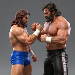 jesus christ arm wrestling with the rock johnson, 3 d render, unreal engine, hd, 4 k