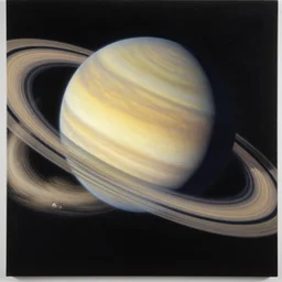 tourism poster for visiting saturn planet a painting by kenton nelson