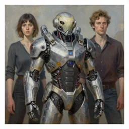 portrait of gopher wearing cybernetic power armor. intricate painting by ross tran, magali villeneuve, and jeremy mann.