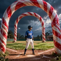 base ball in candy cane lane