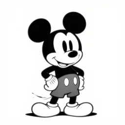 mickey mouse is a monster in a nightmare, black and white