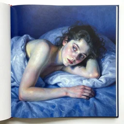 portrait of bed pilled novelai user telling qpangfire to go to bed, by zdzislaw beksinski, by dariusz zawadzki, artbook, tone mapped, deep blues, shiny, soft lighting