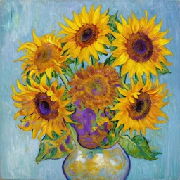 purple sunflowers, by van gogh