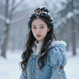 a cinematic portrait beautiful snow princess by greg rutkowski
