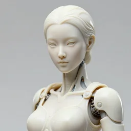 hyper detailed ultra sharp portrait of a porcelain ivory stunning beautiful woman cyborg warrior, well contoured smooth fair skin, up close shot, sharp focus, global illumination, radiant light, biomechanical black corals headdress made of corals, cyberpunk brackets, mushrooms, puffballs, rhizomorphs, alexandre ferra white mecha, irakli nadar, octane highly render, 4 k, ultra hd,