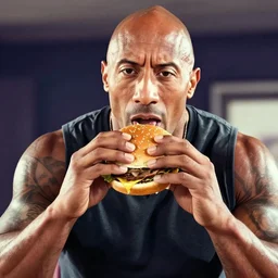 dwayne the rock johnson eating a burherGTA V cover art by stephen bliss