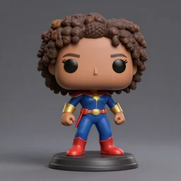 funko of a an woman african american super hero, wide shot, vibrant color details, zbrush, hyper realistic, golden ratio, macro lens, unreal engine,