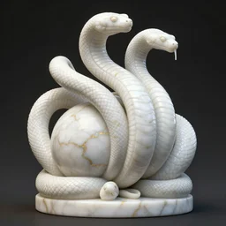 a statue made of white marble with gold veins, of bubblebutt snakes, transhumanism, hyper realistic, hyper detailed, by ernst haeckel, by alex grey, octane render, blender, 8 k