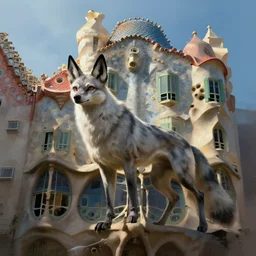 fenrir in the style of gehry and gaudi, ultra detailed, digital painting, trending artstation, concept art, illustration, cinematic lighting, photorealism, epic, octane render