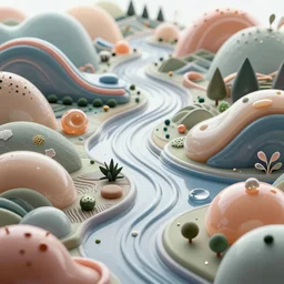 3 d cgi elastic set design glass gum soft shapes visual design digital render abstract hyperdetailed realistic patterns landscape, jesper ejsing intricate detail