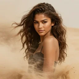 girl Zendaya in sandstorm, photorealistic, epic light, insanely detailed in the style of William Adolphe Bouguereau, Tan skin