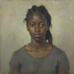 a hazy impressionist painting of a young black woman, in the style of mordecai ardon, artstation, 1 0 2 4