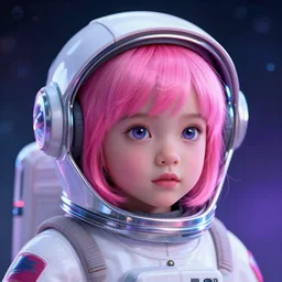 cosmic astronaut girl pink hair, 2 0 yo, close - up, synthwave, bright neon colors, highly detailed, cinematic, tim white, roger dean, michael whelan, jim burns, bob eggleton, philippe druillet, kubrick, alfred kelsner, vallejo