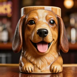 a closeup photorealistic photograph of happy snoop dogg at trader vic's bar presenting a trader vic's tiki mug representing the face of snoop dogg. brightly lit scene. this 4 k hd image is trending on artstation, featured on behance, well - rendered, extra crisp, features intricate detail, epic composition and the style of unreal engine.
