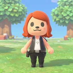 Film still of Black Widow, from Animal Crossing: New Horizons (2020 video game)