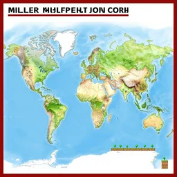 miller projection geopolitical world map, in the style of a super mario world overworld map