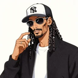 Snoop-Dog drawn in the style of Akira Toriyama,