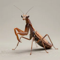 portrait of an insectoid, predatory praying mantis, brown exoskeleton, thin antennae, flat triangle - shaped head, concept art, deep focus, fantasy, intricate, highly detailed, digital painting, artstation, matte, sharp focus, illustration, art by artgerm and greg rutkowski and alphonse mucha
