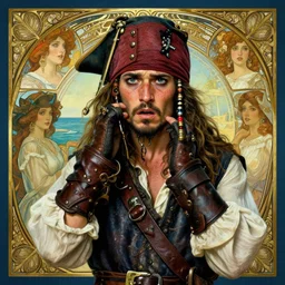 freckled mediterranean pirate, seaside backgroud, face of anxiety and longing, leather bracers, young adult fantasy novel cover, intricate, elegant, well composed, highly detailed, art by chengwei pan and viktoria gavrilenko and artgerm and greg rutkowski and alphonse mucha, trending on artstation